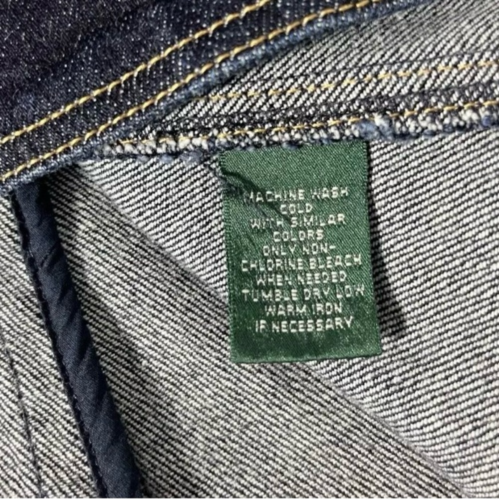 🐴 Ralph Lauren Jeans Co. Double Breasted Gold Button Denim Peacoat Jacket, M - Picture 2 of 10